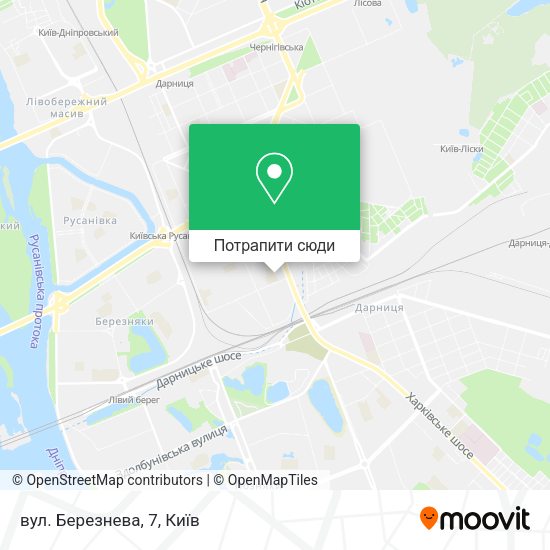 Карта вул. Березнева, 7