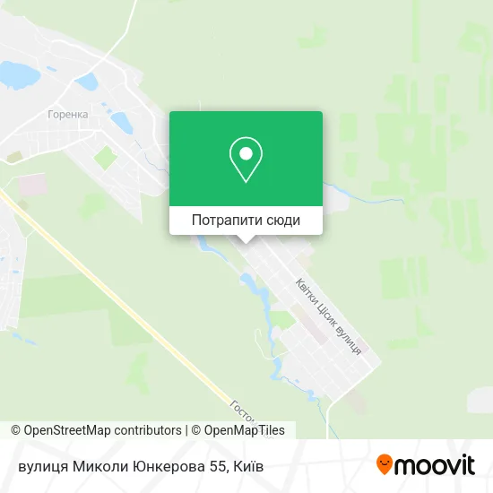 Карта вулиця Миколи Юнкерова 55