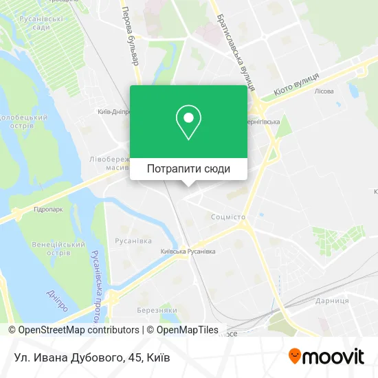 Карта Ул. Ивана Дубового, 45