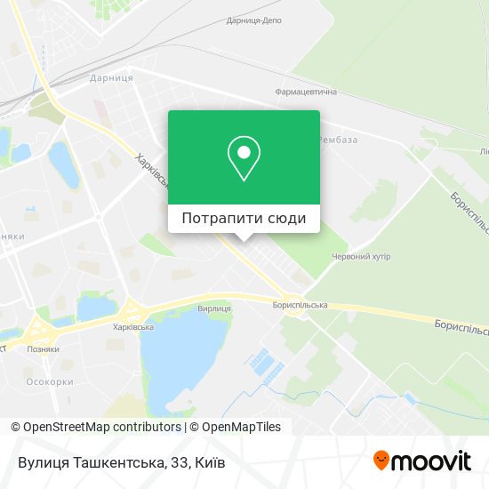 Карта Вулиця Ташкентська, 33