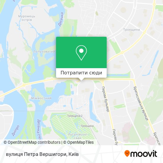 Карта вулиця Петра Вершигори