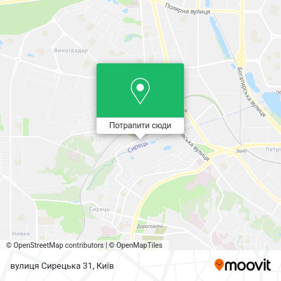 Карта вулиця Сирецька 31
