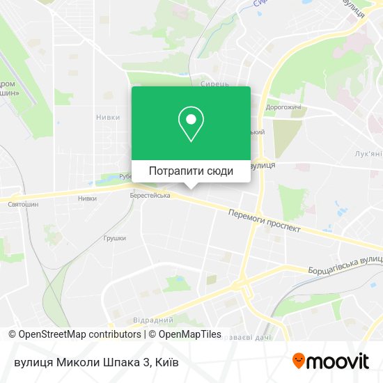 Карта вулиця Миколи Шпака 3