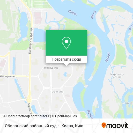 Карта Оболонский районный суд г. Киева