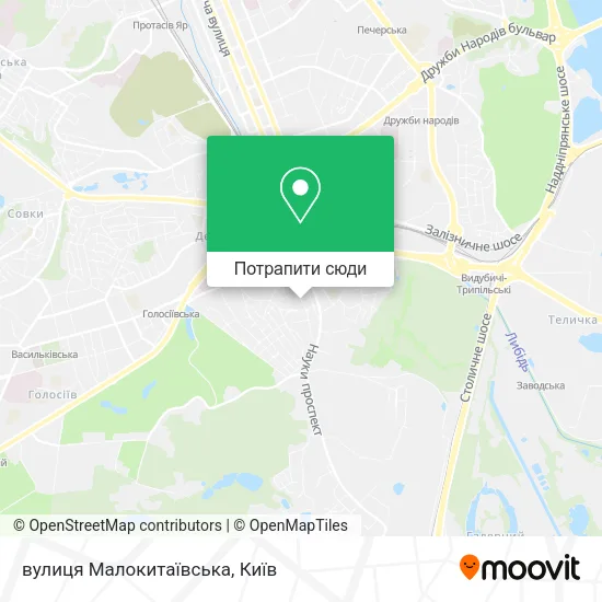 Карта вулиця Малокитаївська