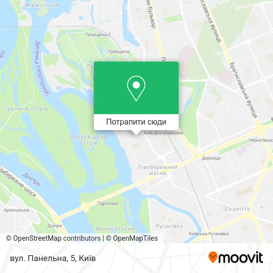 Карта вул. Панельна, 5