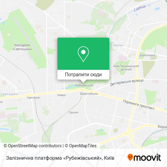 Карта Залізнична платформа «Рубежівський»