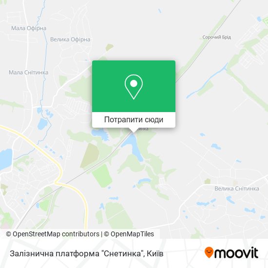 Карта Залізнична платформа "Снетинка"