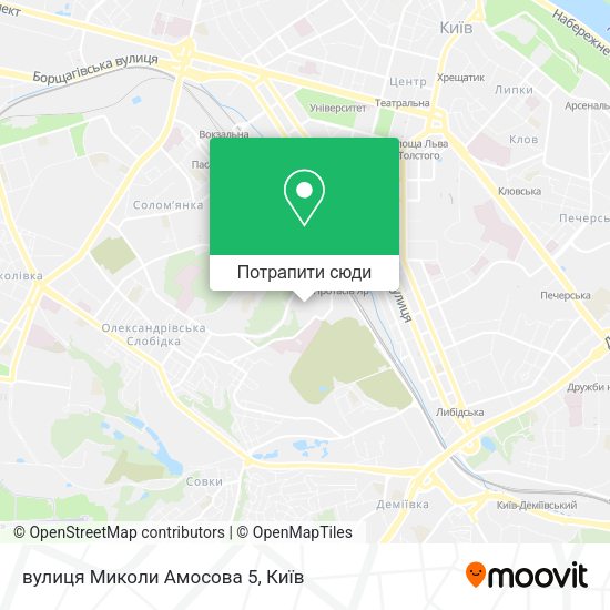 Карта вулиця Миколи Амосова 5