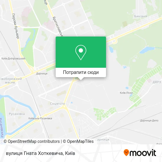Карта вулиця Гната Хоткевича