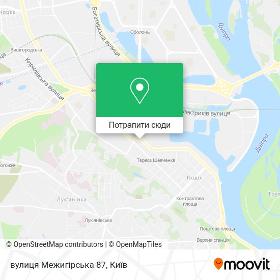 Карта вулиця Межигірська 87
