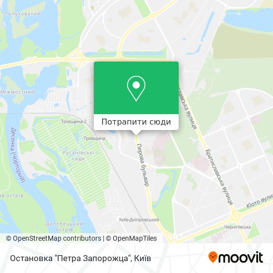 Карта Остановка "Петра Запорожца"