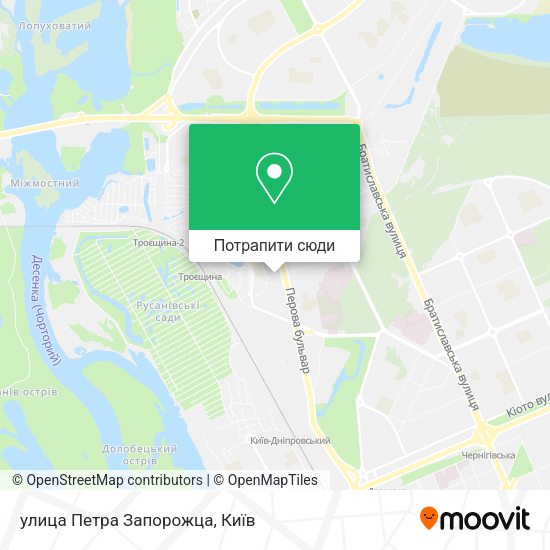 Карта улица Петра Запорожца