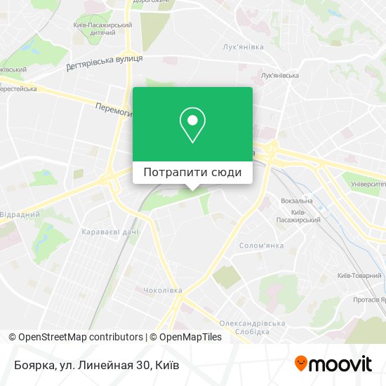 Карта Боярка, ул. Линейная 30