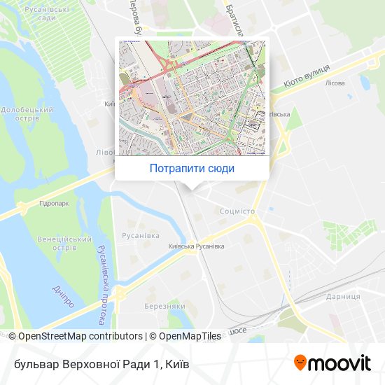 Карта бульвар Верховної Ради 1