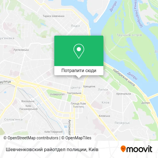 Карта Шевченковский райотдел полиции