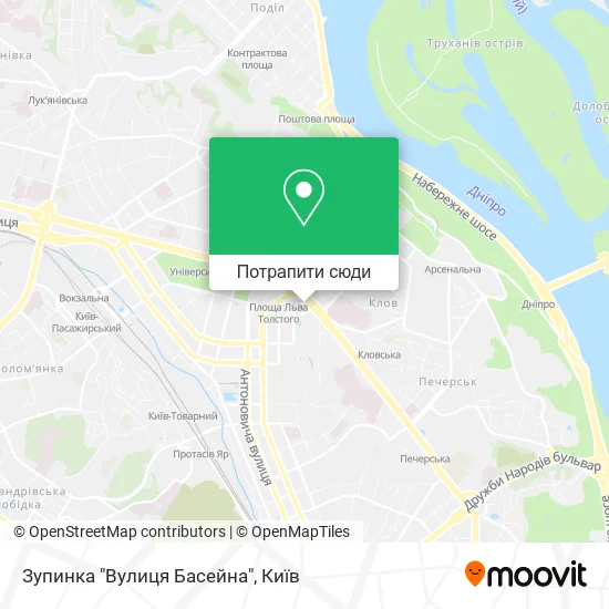 Карта Зупинка "Вулиця Басейна"