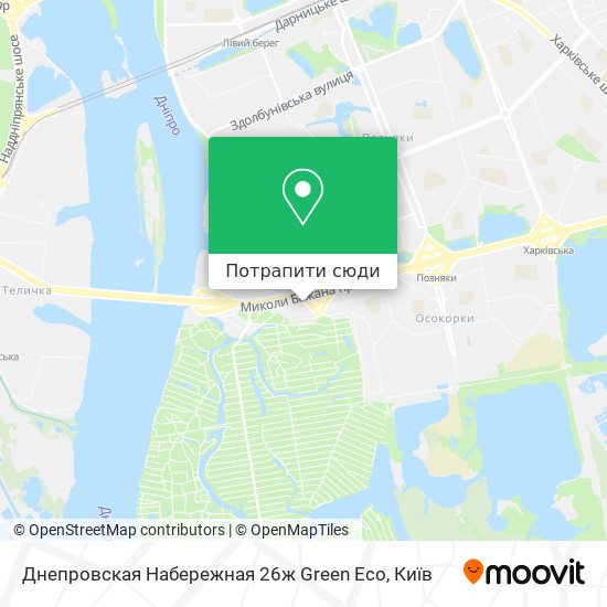 Карта Днепровская Набережная 26ж Green Eco