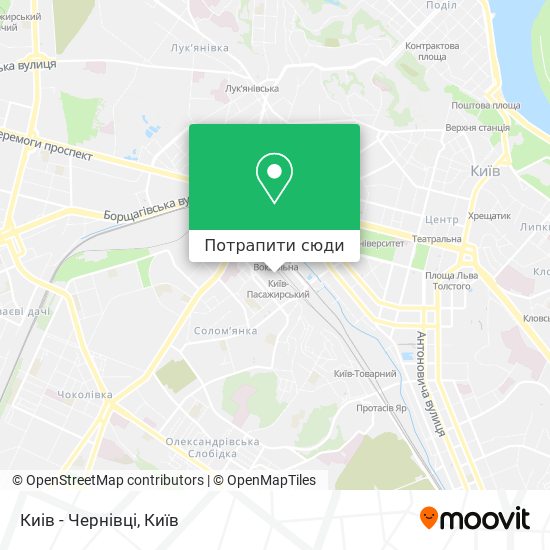 Карта Киів - Чернівці