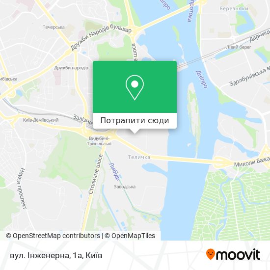 Карта вул. Інженерна, 1а