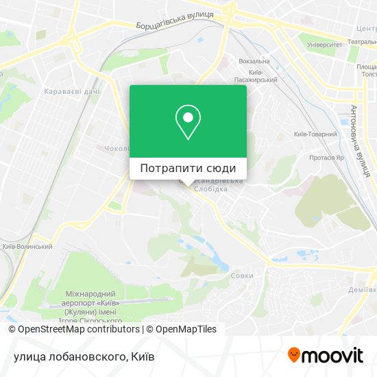 Карта улица лобановского
