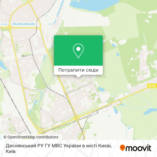 Карта Деснянський РУ ГУ МВС України в місті Києві