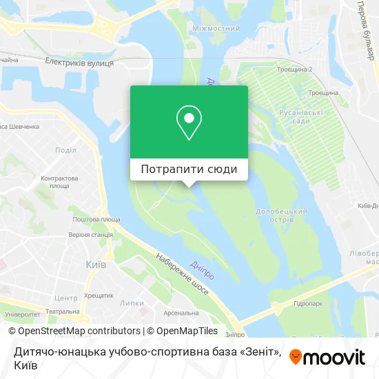 Карта Дитячо-юнацька учбово-спортивна база «Зеніт»