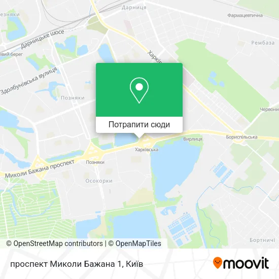 Карта проспект Миколи Бажана 1