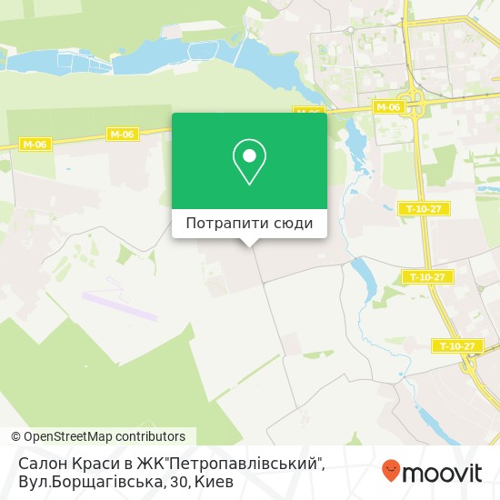 Карта Салон Краси в ЖК"Петропавлівський", Вул.Борщагівська, 30