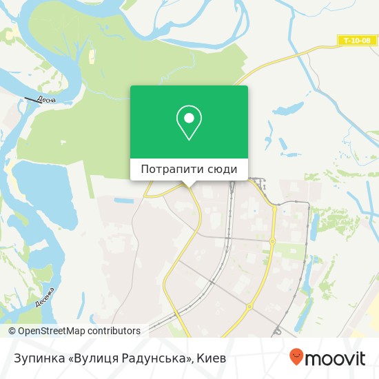 Карта Зупинка «Вулиця Радунська»