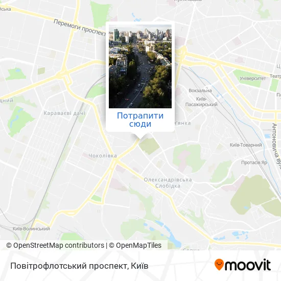 Карта Повітрофлотський проспект