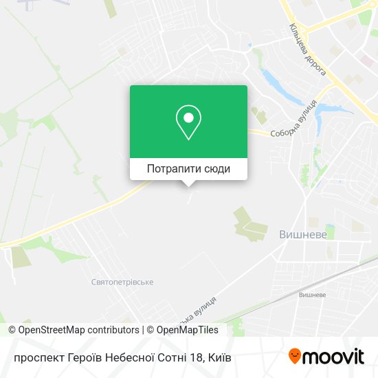 Карта проспект Героїв Небесної Сотні 18