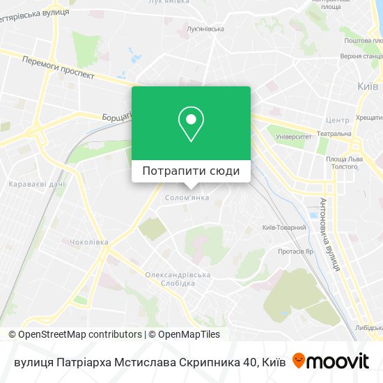 Карта вулиця Патріарха Мстислава Скрипника 40