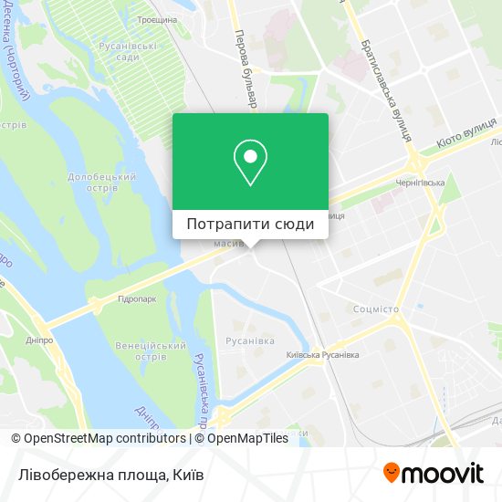 Карта Лівобережна площа