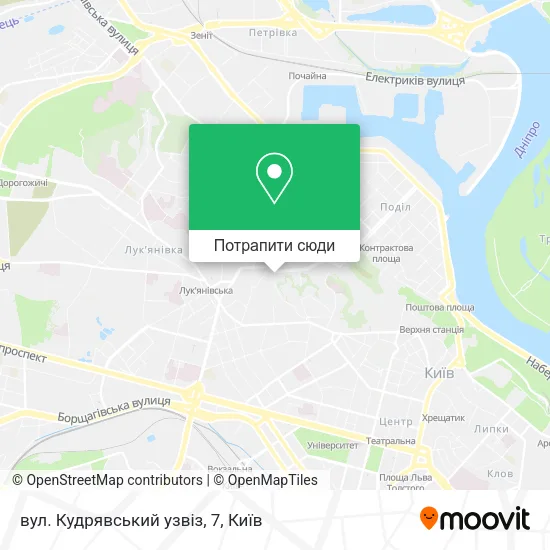 Карта вул. Кудрявський узвіз, 7