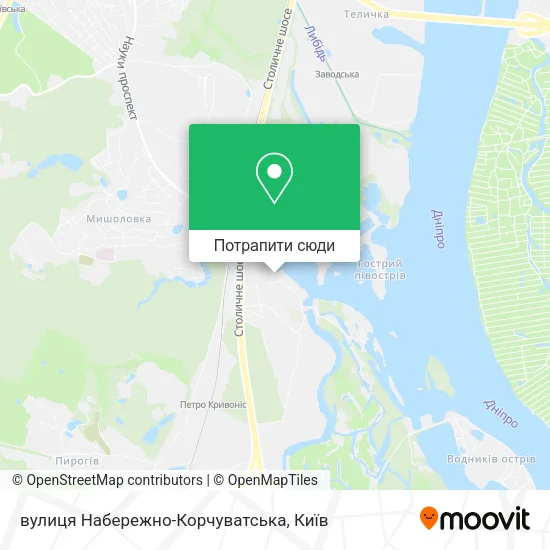 Карта вулиця Набережно-Корчуватська