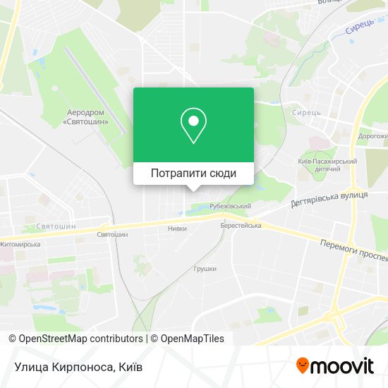 Карта Улица Кирпоноса