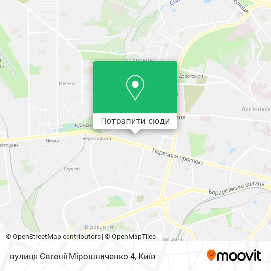 Карта вулиця Євгенії Мірошниченко 4