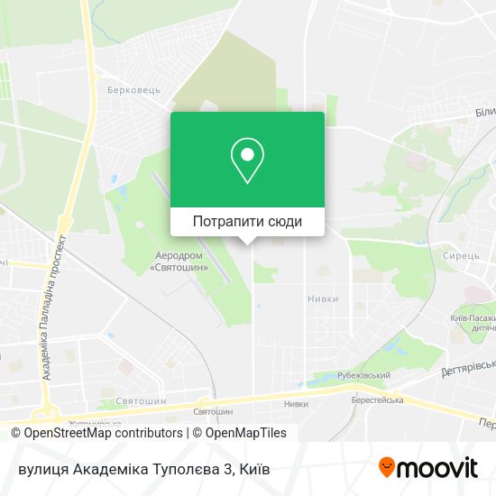 Карта вулиця Академіка Туполєва 3