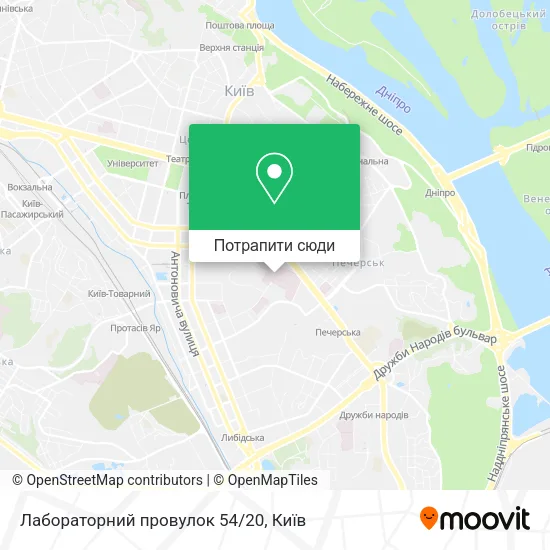 Карта Лабораторний провулок 54/20