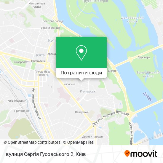 Карта вулиця Сергія Гусовського 2