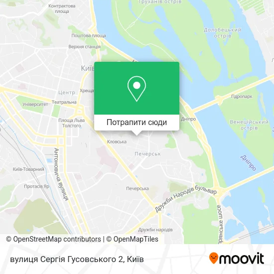 Карта вулиця Сергія Гусовського 2