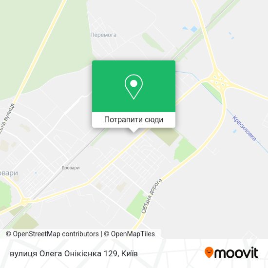 Карта вулиця Олега Онікієнка 129