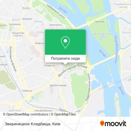 Карта Зверинецкое Кладбище
