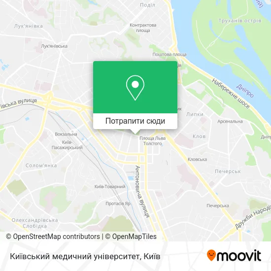 Карта Київський медичний університет