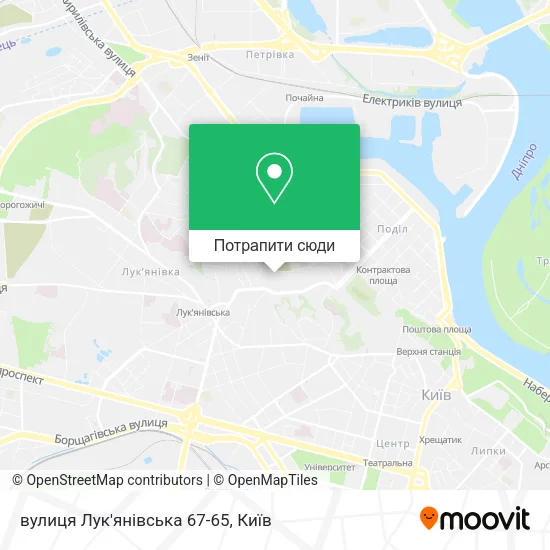 Карта вулиця Лук'янівська 67-65
