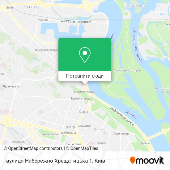 Карта вулиця Набережно-Хрещатицька 1