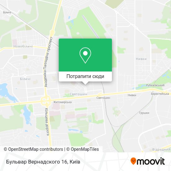 Карта Бульвар Вернадского 16