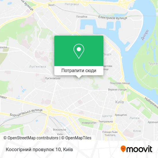 Карта Косогірний провулок 10
