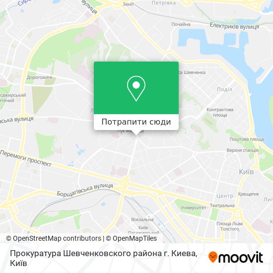 Карта Прокуратура Шевченковского района г. Киева